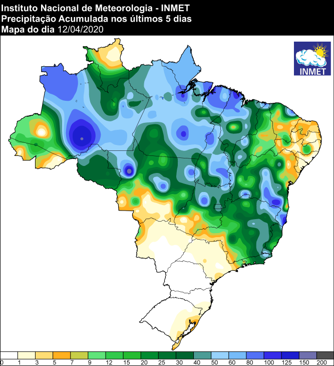 Últimos cinco dias - Inmet 13/04