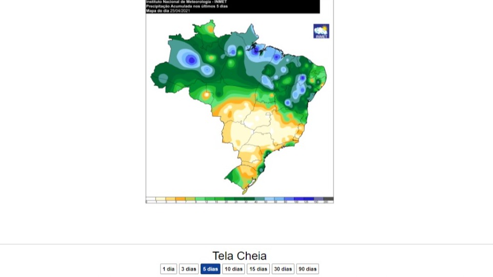 precipitação ultimos 5 dias