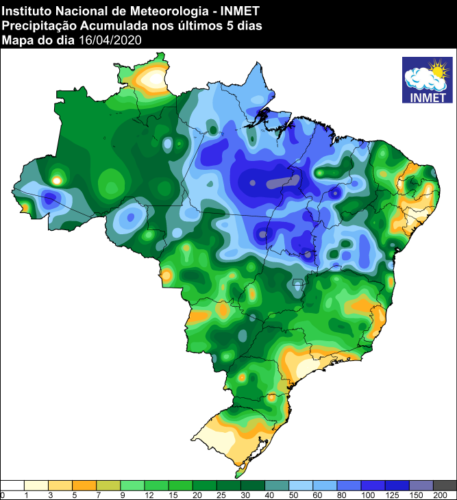 Últimos cinco dias - Inmet 17/04