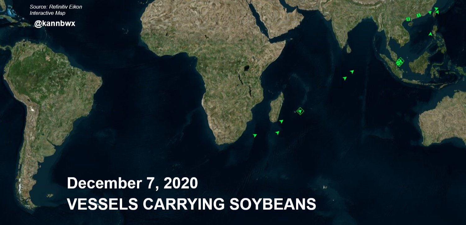 Navios carregados com soja - Dezembro 2020
