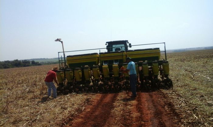 Imagem do dia - Plantio de soja em Laguna Carapã (MS), da Família Portela. Envio de Antonio Rodrigues Neto