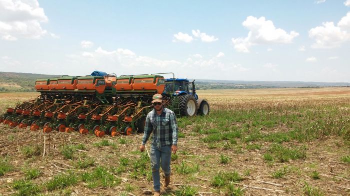 Imagem do dia - Plantio de soja na Fazenda São Francisco em Luziânia (GO), do proprietário Gustavo Fontana